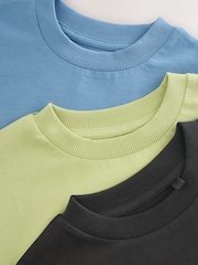 Blue/Black/Green Relaxed Fit Graphic Print Short Sleeve T-Shirts 3 Pack (3-16yrs) - Image 6 of 8