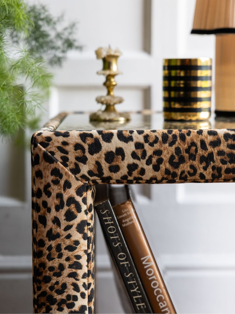 Rockett St George Leopard Love Velvet Starlet Side Table - Image 5 of 5