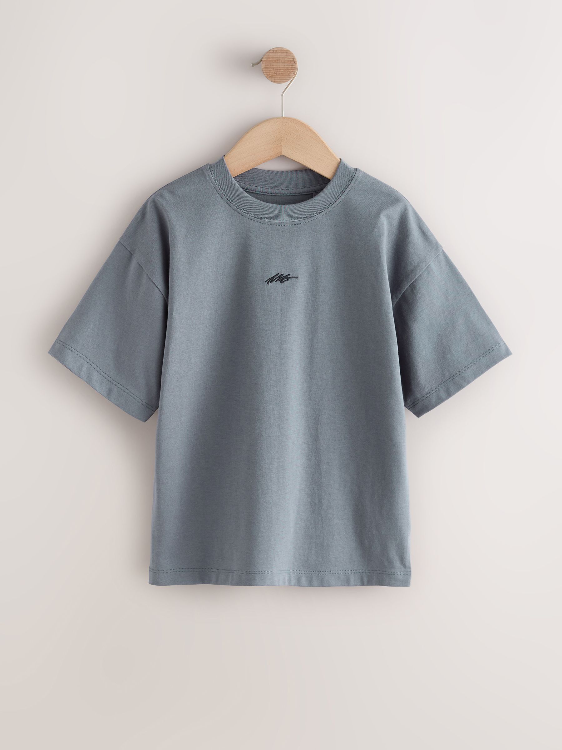 Buy Grey/Yellow/Mineral/Red Short Sleeve Logo Chest Graphic T