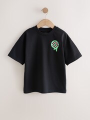 White/Black/Grey Regular Fit Graphic Print Short Sleeve T-Shirts 3 Pack (3-16yrs) - Image 5 of 7