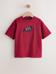 Berry/Ecru/Purple Relaxed Fit Graphic Print Short Sleeve T-Shirts 3 Pack (3-16yrs) - Image 2 of 7