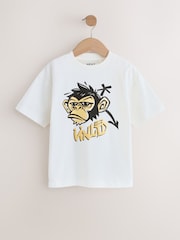 Berry/Ecru/Purple Relaxed Fit Graphic Print Short Sleeve T-Shirts 3 Pack (3-16yrs) - Image 4 of 7