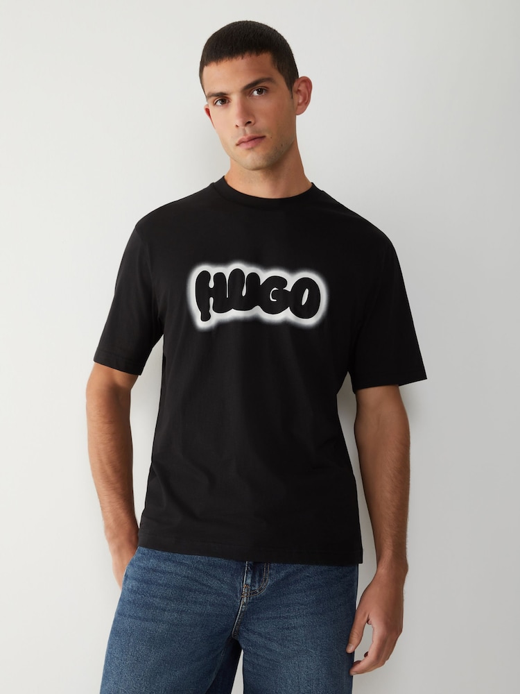 HUGO Black Bubble Logo T-Shirt - Image 1 of 4