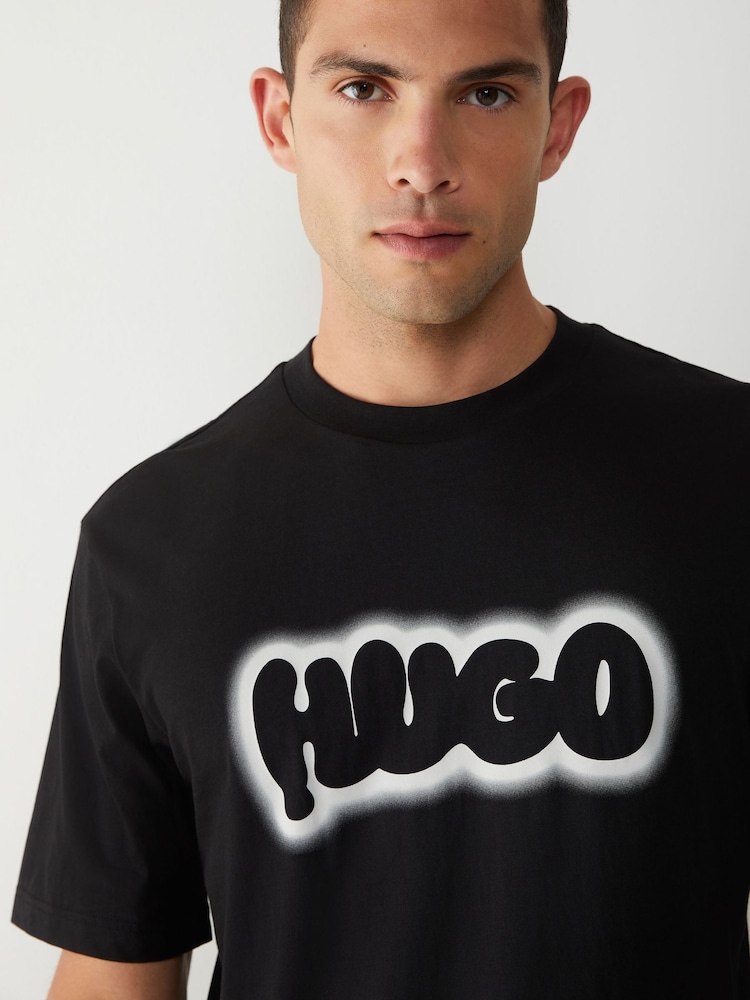 HUGO Black Bubble Logo T-Shirt - Image 4 of 4