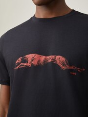 HUGO Black Dog Graphic Print T-Shirt - Image 4 of 4