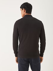 HUGO Black Knitted Logo Quarter Zip Jumper - Image 3 of 4