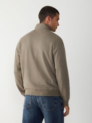 HUGO Grey 1/4 Zip Sweat Top - Image 2 of 4