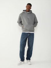 HUGO Grey Back Graphic Print Hoodie - Image 2 of 4