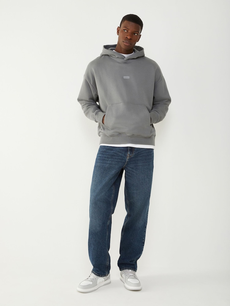 HUGO Grey Back Graphic Print Hoodie - Image 2 of 4