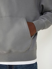 HUGO Grey Back Graphic Print Hoodie - Image 4 of 4