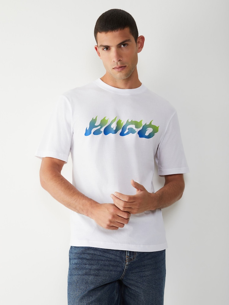 Camiseta com Print gráfico e logotipo HUGO - Imagem 1 de 4