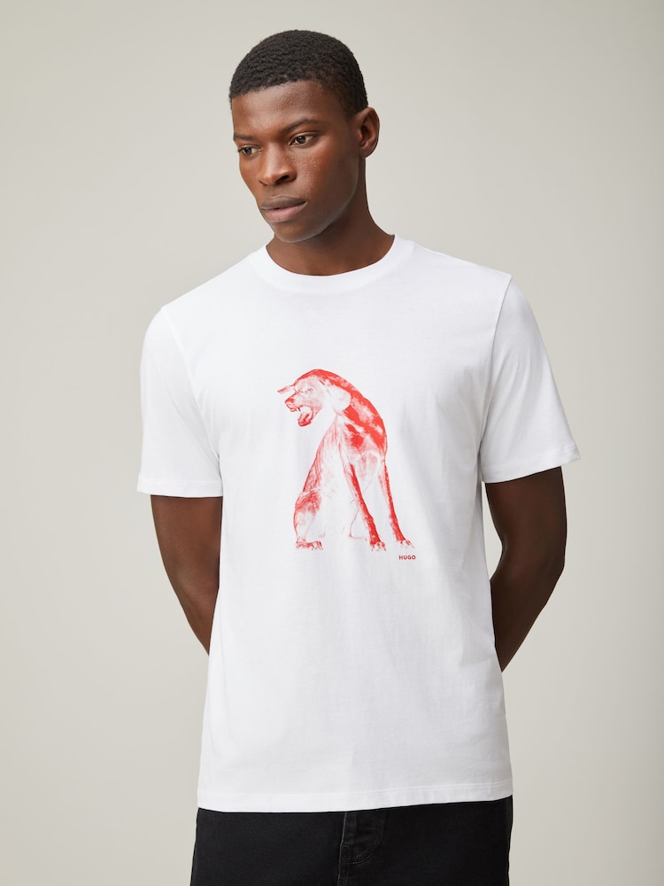 HUGO Dog Graphic Print T-Shirt - Imagem 1 de 4