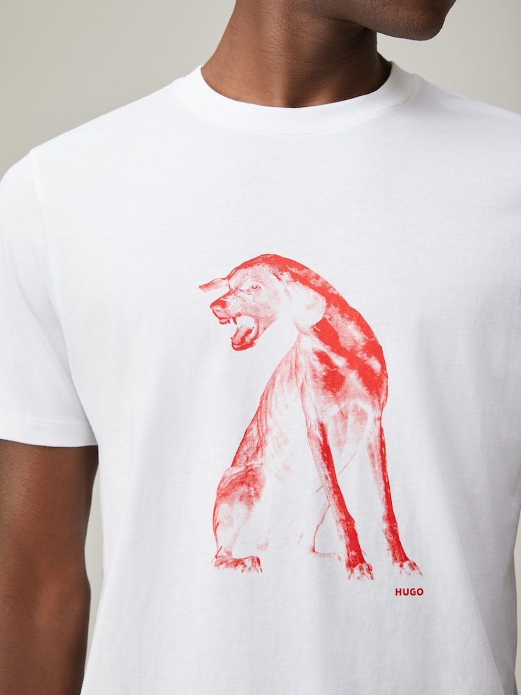 HUGO Dog Graphic Print T-Shirt - Imagem 4 de 4