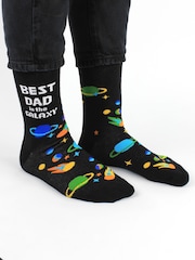 United Odd Socks Black Galaxy Boxed Dad Socks Gift - Image 1 of 5