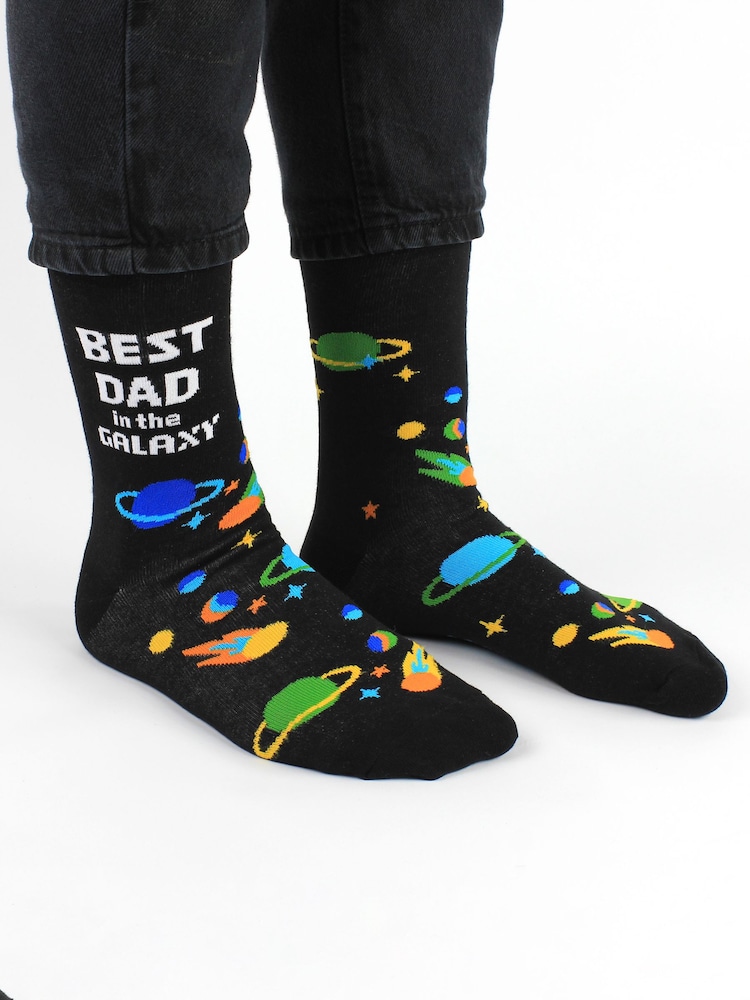 United Odd Socks Black Galaxy Boxed Dad Socks Gift - Image 1 of 5