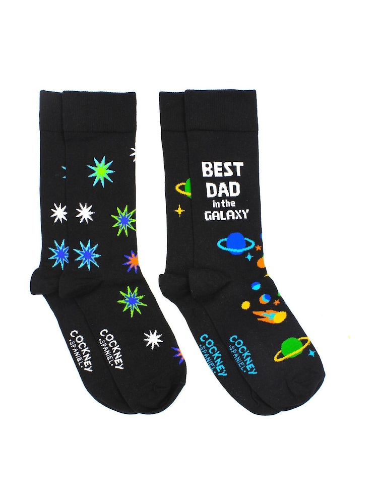 United Odd Socks Black Galaxy Boxed Dad Socks Gift - Image 5 of 5
