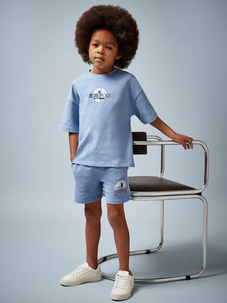 Superman | Reiss Logo-Print Shorts - Image 1 of 5 Superman | Reiss Logo-Print Shorts - Image 1 of 5