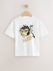 Ecru White Monkey Relaxed Fit Short Sleeve Graphic T-Shirt (3-16yrs) - Image 1 of 4
