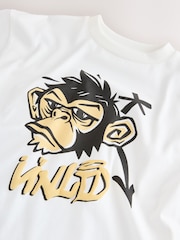 Ecru White Monkey Relaxed Fit Short Sleeve Graphic T-Shirt (3-16yrs) - Image 3 of 4