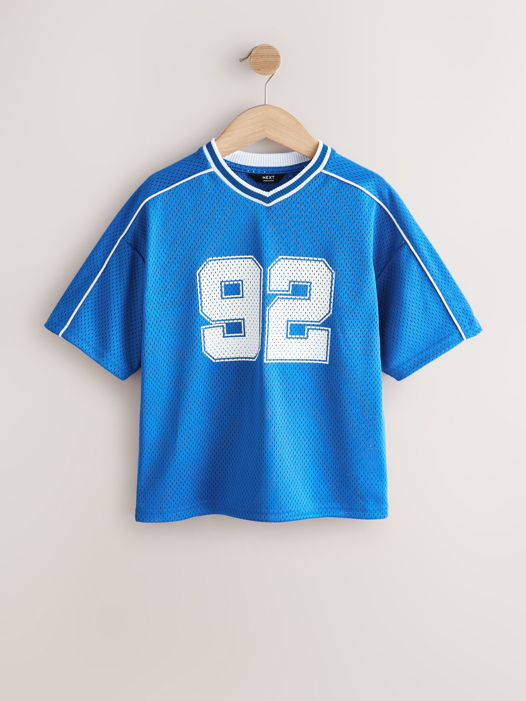 Buy Cobalt Blue Mesh Varsity Short Sleeve T-Shirt (3-16yrs) from