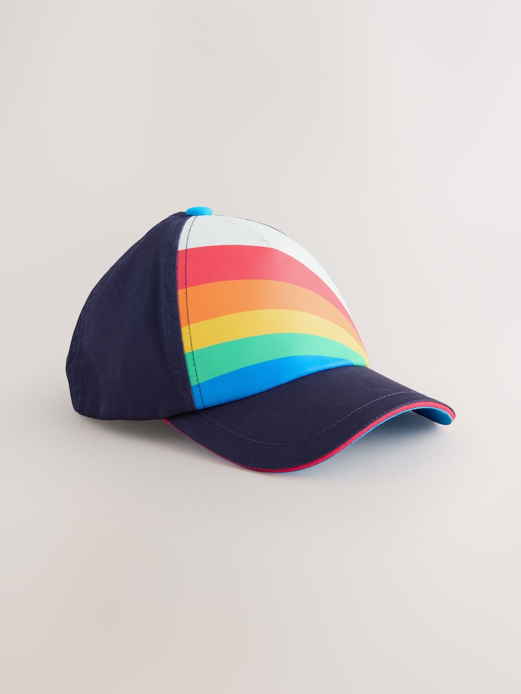 Little Bird by Jools Oliver Navy Rainbow Stripe Baseball Cap - Image 1 of 4 Little Bird by Jools Oliver Navy Rainbow Stripe Baseball Cap - Image 1 of 4