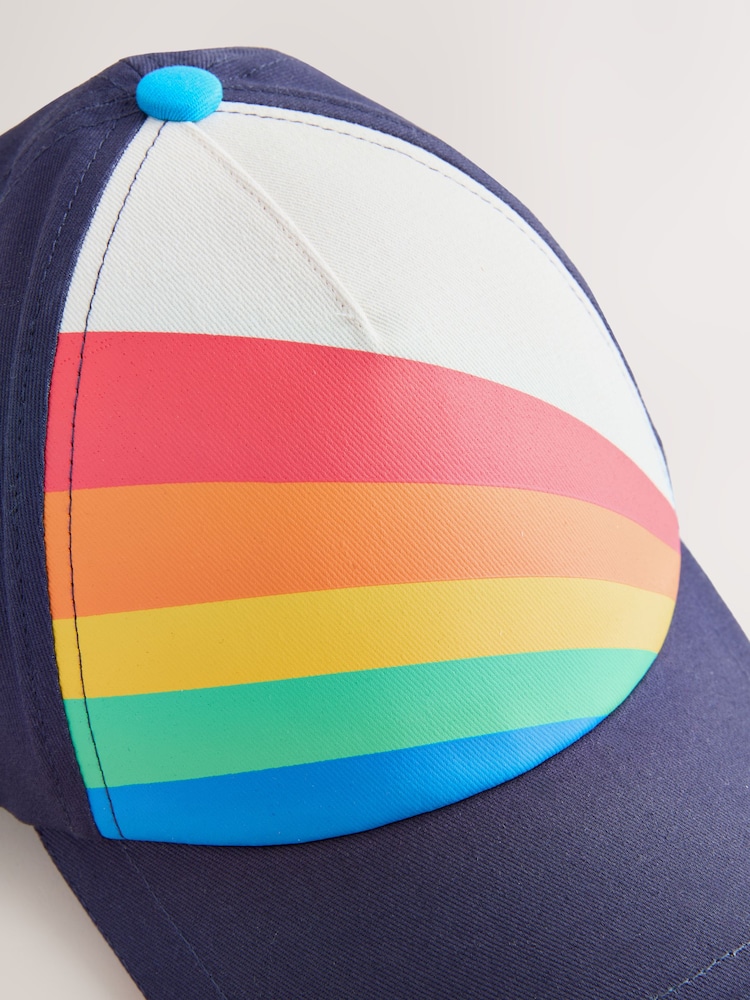 Little Bird by Jools Oliver Navy Rainbow Stripe Baseball Cap - Image 2 of 4 Little Bird by Jools Oliver Navy Rainbow Stripe Baseball Cap - Image 2 of 4