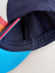Little Bird Navy Rainbow Stripe Baseball Cap - Image 6 of 6