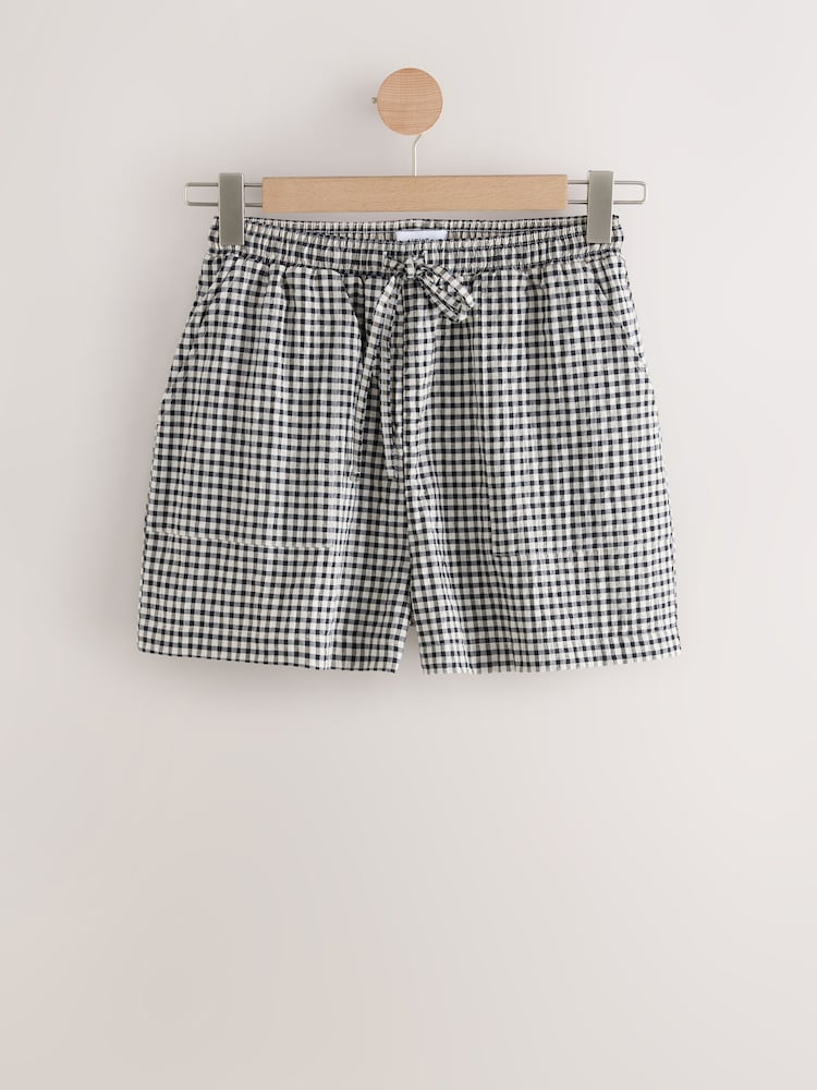 Black/White Gingham Pull On Boxer Shorts - Image 1 of 3