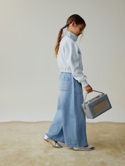 Light Blue Pullon Wide Leg Trousers (3-16yrs) - Image 3 of 9