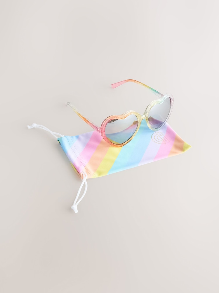 Little Bird by Jools Oliver-ის პასტელის ცისარტყელას ფორმის ბრჭყვიალა გულის ფორმის მზის სათვალე - სურათი 1 5-დან