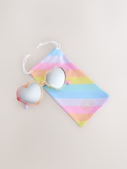 Little Bird by Jools Oliver-ის პასტელის ცისარტყელას ფორმის ბრჭყვიალა გულის ფორმის მზის სათვალე - სურათი 5 5-დან