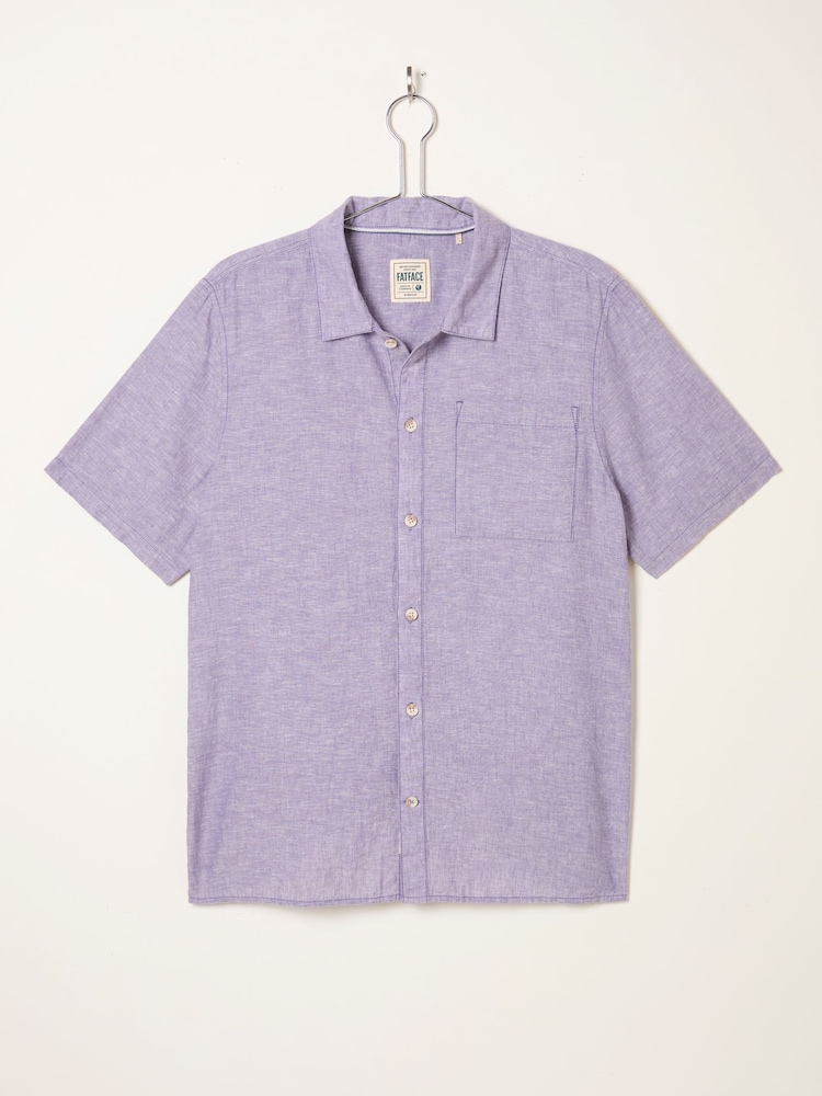 FatFace Bugle Lilac Purple Short Sleeve 1 pocket Shirt - Image 6 of 6
