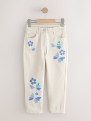 Ecru Floral Embroidered Jeans (3-16yrs) - Image 5 of 8