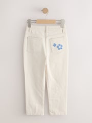 Ecru Floral Embroidered Jeans (3-16yrs) - Image 6 of 8