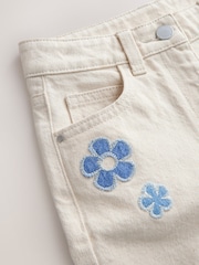 Ecru Floral Embroidered Jeans (3-16yrs) - Image 7 of 8