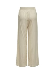 JDY Natural Linen Mix Wide Leg Tie Waist Trousers - Image 5 of 5