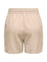 JDY Natural Linen Mix Tie Up Shorts - Image 6 of 6