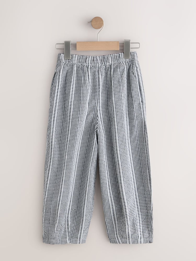 أسود/أبيض مربعات - بنطلون واسع بتصميم سهل الارتداء (3-16 سنة) - Image 2 of 4