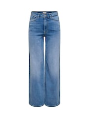 JDY Blue High Waist Wide Leg Denim Jeans With Stretch - Image 5 of 6
