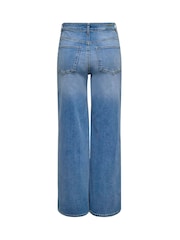 JDY Blue High Waist Wide Leg Denim Jeans With Stretch - Image 6 of 6