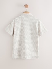 Ecru Check Short Sleeve Jersey Polo Shirt (3-16yrs) - Image 2 of 4