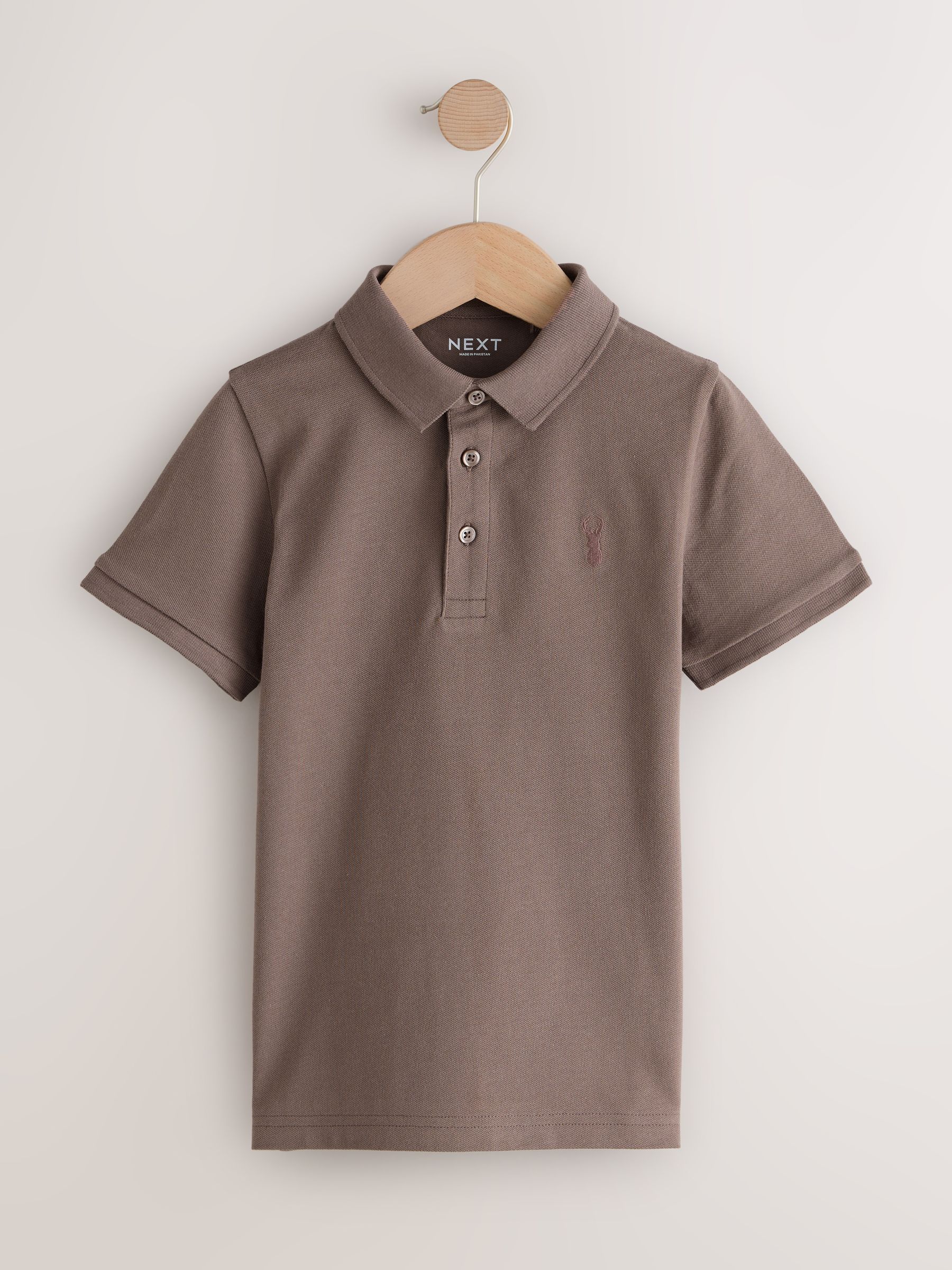 Buy Stag Mink Brown Short Sleeve Polo Shirt (3-16yrs) from the
