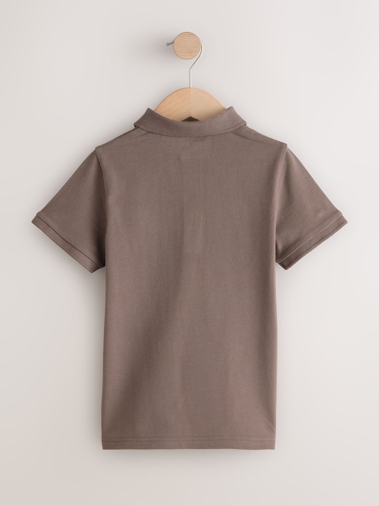 Mink Brown Short Sleeve Polo Shirt (3-16yrs) - Image 2 of 4 Mink Brown Short Sleeve Polo Shirt (3-16yrs) - Image 2 of 4