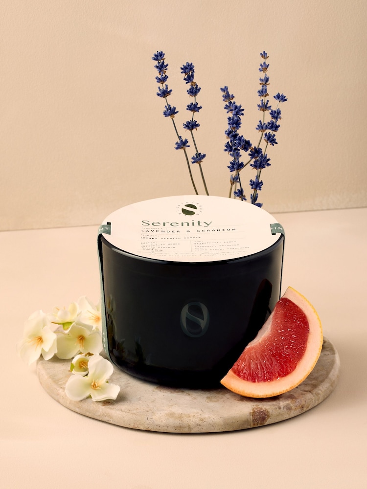 Serenity Green Geranium & Lavender 3 Wick Candle - Image 1 of 4 Serenity Green Geranium & Lavender 3 Wick Candle - Image 1 of 4