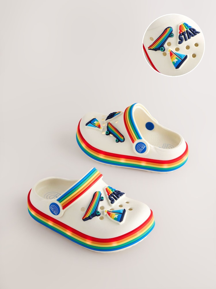 Little Bird by Jools Oliver Bright Rainbow Light-Up Clog Sandals - Imagem 1 de 6 Little Bird by Jools Oliver Bright Rainbow Light-Up Clog Sandals - Imagem 1 de 6
