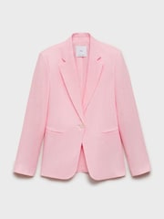 Mango Pink Blazer Boreli Suit Jacket - Image 5 of 6