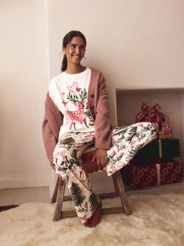 Neutral Deer Short Sleeve Pyjamas - Image 2 of 12 Neutral Deer Short Sleeve Pyjamas - Image 2 of 12