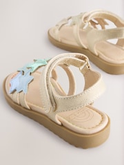 Little Bird by Jools Oliver Gold Metallic Rainbow Star Sandals - Image 3 of 5
