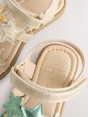Little Bird by Jools Oliver Gold Metallic Rainbow Star Sandals - Image 4 of 5