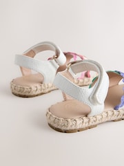 Little Bird by Jools Oliver White Pastel Rainbow Ric Rac Sandals - Image 4 of 6
